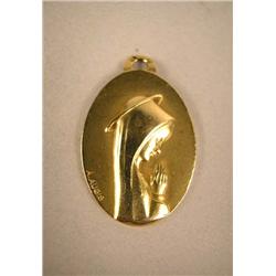 A 14K YELLOW GOLD MADONNA CHARM A 14K YELLOW GOLD MADONNA CHARM;