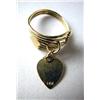 Image 2 : A 14K YELLOW GOLD RING WITH TWO HEARTS One a pendant charm, together with a 14K gold band ring