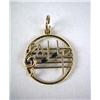Image 1 : A 14K GOLD CHARM WITH MUSICAL NOTES AND STAFF Apx. 1.2 dwt.