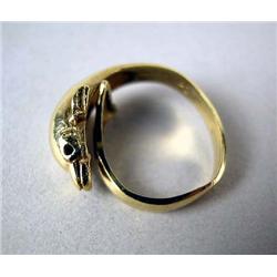 A 14K YELLOW GOLD DOLPHIN FORM RING Apx. 1.4 dwt