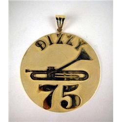 A 14K YELLOW GOLD DISC ENGRAVED "TO DIZZY WITH LOVE BLUE NOTE 1992" Apx. 34.20 dwt