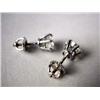 Image 2 : A PAIR OF 14K WHITE GOLD DIAMOND STUD EARRINGS Each set with a round brilliant cut diamond, each wei