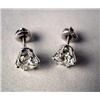 Image 3 : A PAIR OF 14K WHITE GOLD DIAMOND STUD EARRINGS Each set with a round brilliant cut diamond, each wei