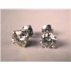 Image 1 : A PAIR OF 14K WHITE GOLD DIAMOND STUD EARRINGS Each with a round brilliant cut diamond, one with est
