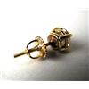 Image 2 : A 14K YELLOW GOLD DIAMOND STUD EARRING WITH SCREW BACK With one round brilliant cut diamond, weighin