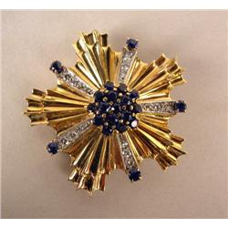 A TIFFANY & CO 14K YELLOW GOLD, DIAMOND, AND SAPP