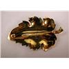 Image 2 : AN 18K YELLOW GOLD LEAF FORM BROOCH Stamped 18K, with ten natural rubies, total estimated weight apx
