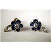 Image 1 : A PAIR OF 14K WHITE GOLD, DIAMOND, AND SAPPHIRE E