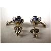 Image 2 : A PAIR OF 14K WHITE GOLD, DIAMOND, AND SAPPHIRE E