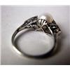 Image 2 : A 14K WHITE GOLD, PEARL, AND DIAMOND RING With on