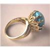 Image 2 : A 14K YELLOW GOLD AND TURQUOISE OVAL CABOCHON RING Apx. weight 4.90 dwt.