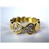 Image 3 : A 14K YELLOW GOLD AND DIAMOND HEART SHAPED RING With six circular full cut diamonds, total estimated