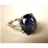 Image 4 : A STAR SAPPHIRE AND DIAMOND PLATINUM RING With na