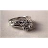 Image 3 : ONE DIAMOND AND PLATINUM ENGAGEMENT RING With a c