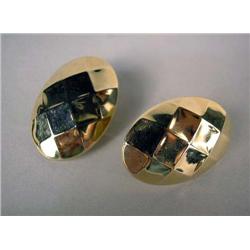 A PAIR OF 14K YELLOW GOLD OVAL FACETED EARRINGS Apx. 5.40 dwt.