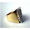 Image 3 : A 14K YELLOW GOLD RECTANGULAR DIAMOND AND GOLD CLUSTER RING With thirty one circular full cut diamon