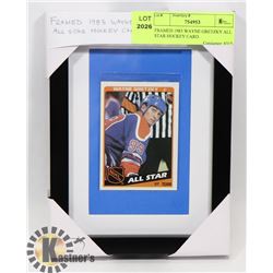 FRAMED 1983 WAYNE GRETZKY ALL STAR HOCKEY CARD.