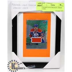 FRAMED LEON DRAISAITL JERSEY CARD.