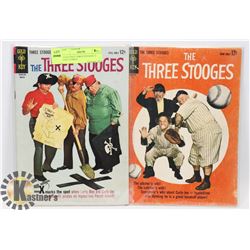 2 GOLD KEY THREE STOOGES 12  CENT COMICS