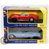 Image 1 : 1:24 DIE-CAST - 1958 CHEVROLET IMPALA + 1967 CORVETTE