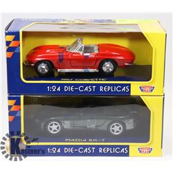 1:24 DIECAST - 1967 CORVETTE + MAZDA RX-7