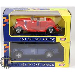 1:24 DIECAST - 1934 FORD CONVERTIBLE + GMC JIMMY