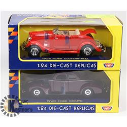 1:24 DIECAST - 1934 FORD CONV. + 1940 FORD COUPE