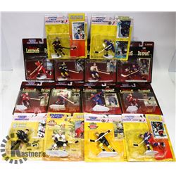BOX OF HOCKEY FIGURE MODELS AND CARDS