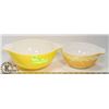 Image 1 : 2 PC VINTAGE YELLOW PYREX BOWLS
