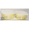 Image 1 : 2 PC VINTAGE FLORAL PATTERN PYREX BOWL SET