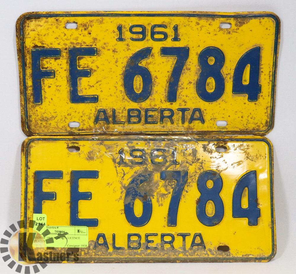 PAIR OF 1961 ALBERTA LICENSE PLATES