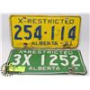 Image 1 : 1961 & 1962 ALBERTA LICENSE PLATES