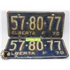 Image 1 : PAIR OF 1970 ALBERTA LICENSE PLATES