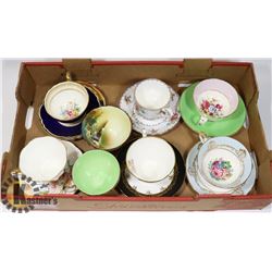 TRAY OF 8 BONE CHINE TEA CUPS