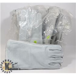 BAG OF ASSORTED SIZE LEATHER WORK GLOVES