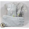 Image 1 : BAG OF ASSORTED SIZE LEATHER WORK GLOVES