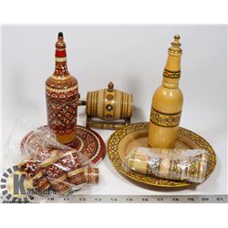 BOX OF DECANTER SETS AND MORE