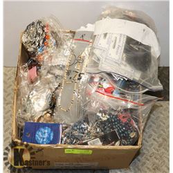 BOX OF ASSORTED PET ACCESSORIES AND JEWELRY
