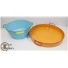 Image 1 : 2 ASSORTED METAL WASHING BASONS