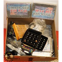 IRON ON CRYSTALS, LOVE KID RINGS, EARING DISPLAYS