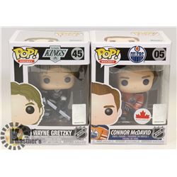 LOT OF 2 FUNKO POP HOCKEY CONNOR MCDAVID & WAYNE