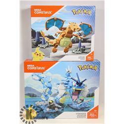 LOT OF 2 NEW SEALED MEGA CONSTRUX CHARIZARD &