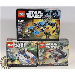 LOT OF 3 NEW SEALED LEGO STAR WARS SETS.