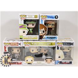 LOT OF 4 FUNKO POP MR. BEAN, ED SHEERAN, QUEEN