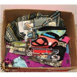 ASSORTED DOG APPAREL, LEASH AND ACCESSORIES
