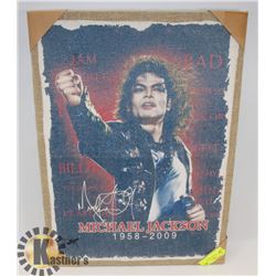 MICHAEL JACKSON BURLAP PICTURE