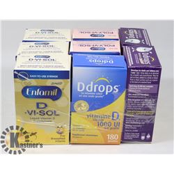 LOT OF ASSORTED VITAMIN D SUPPLEMENTS,