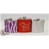 Image 1 : 3 NEW STAINLESS STEEL FLASKS OF VARIOUS THEMES