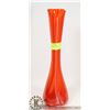 Image 1 : TALL FIRE RED ART GLASS VASE