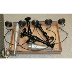 3' IRON WALL CANDLE HOLDER WITH CANDLE STICKS &